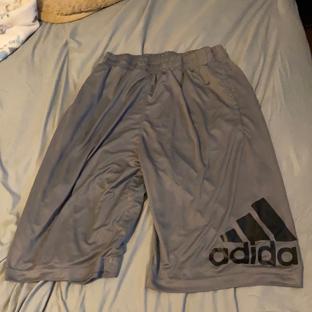 Adidas gym shorts grey size large